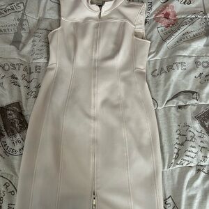 Tommy Hilfiger Cream Zip-Front Mini Dress